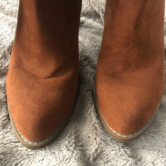 Chase & Chloe tan rust color block heel boots 7.5 - Picture 15 of 16